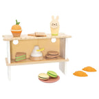 Bancone da pasticceria in legno per bambini